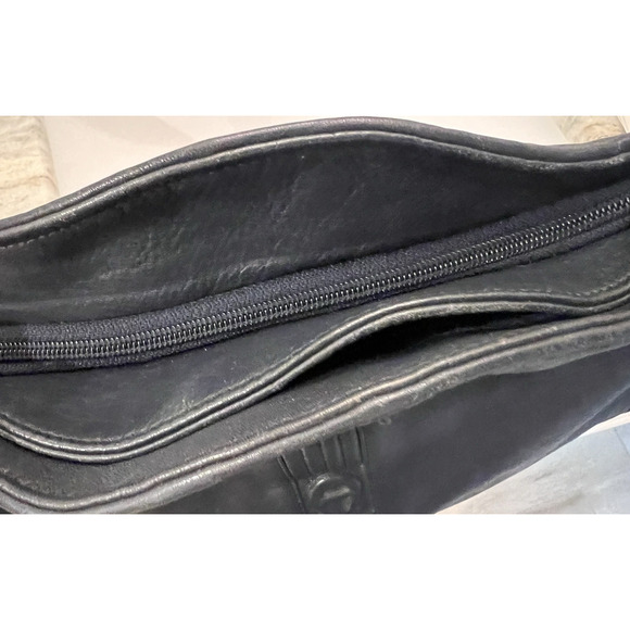 Etienne Aigner Crossbody Shoulder Handbag Purse Soft Leather Navy Blue Classic - Picture 6 of 8